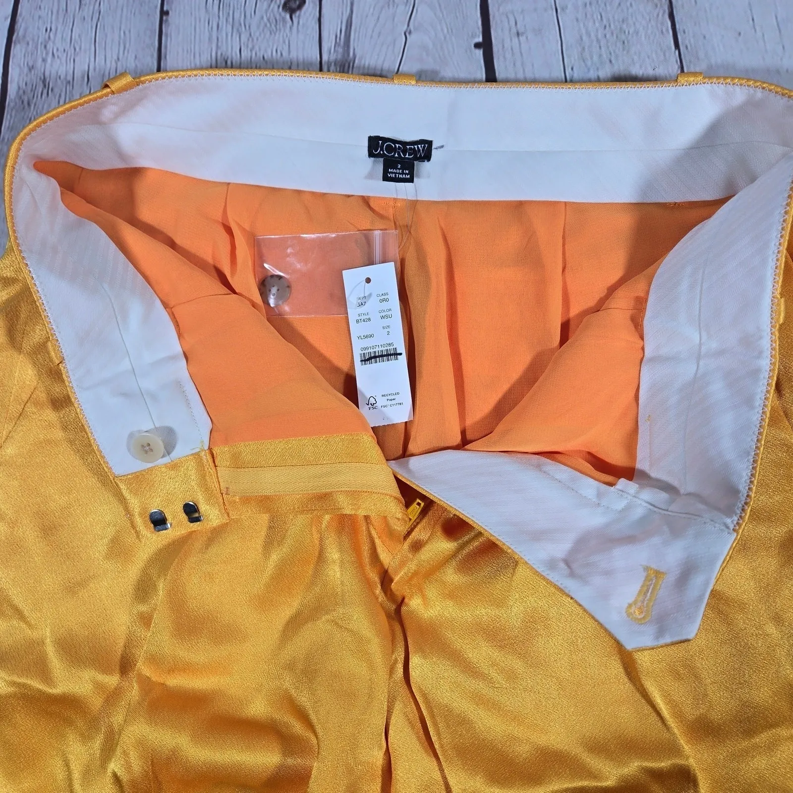 J. Crew‎ Straight-leg essential pant in luster crepe in Warm Sunflower 2 NWT - Image 6