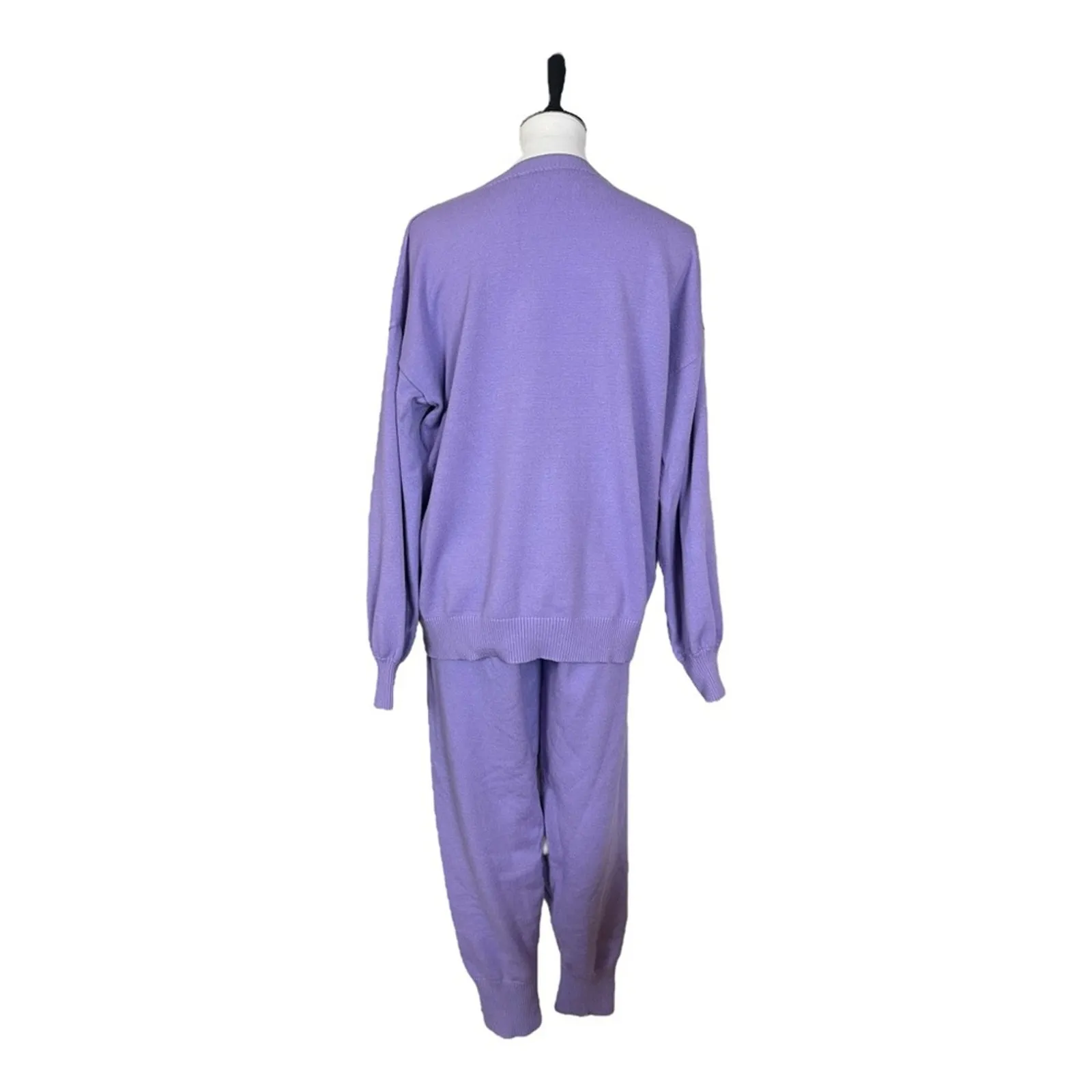 Coordinating 2 Piece Set Sweater Knit Jogger Pants Lounge Purple Women Size XL - Image 5