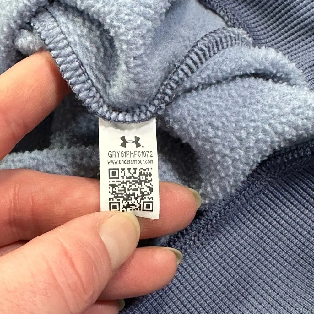 Cold Gear Pullover Hoodie Womens L Big Logo Navy Blue Sweatshirt - Image 6