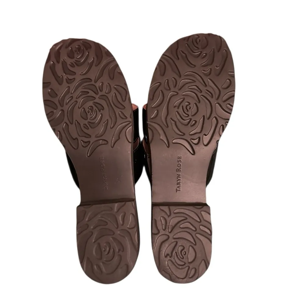 Taryn by Taryn Rose Trista Black Patent Leather Thong Slip-On Sandals Size 9.5 - Image 5