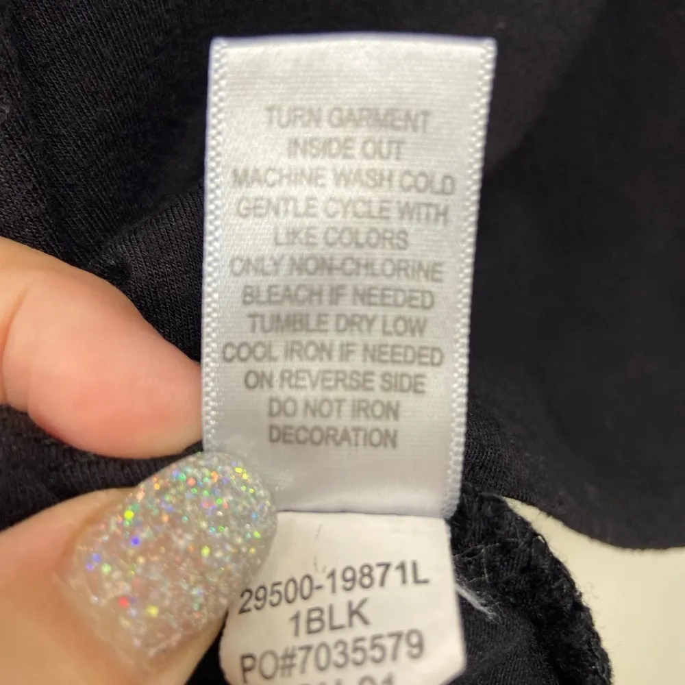 One world live and let live‎ Petite Large embroidered black tank - Image 8