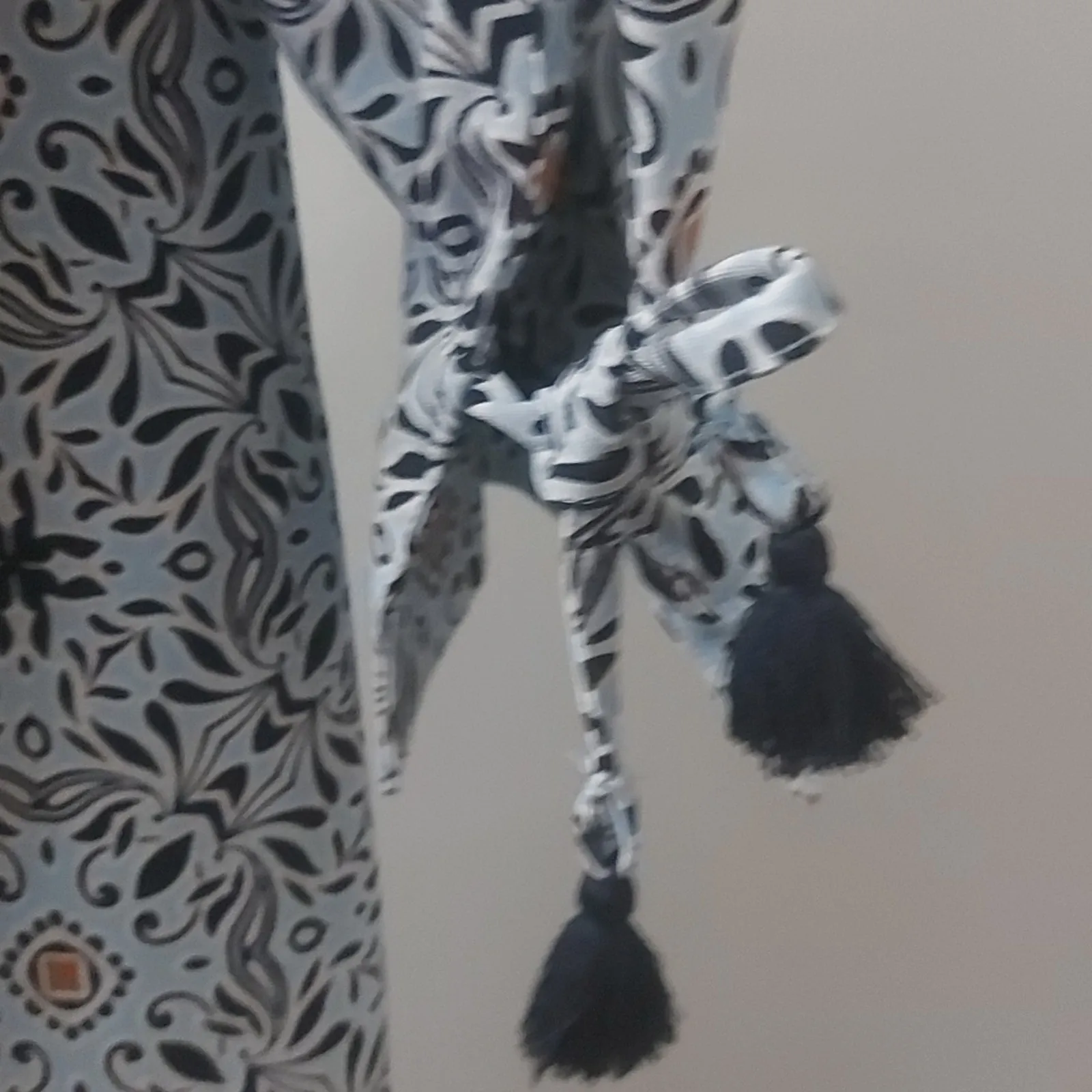 LOFT Ann Taylor Blue/Orange Long Sleeve Crewneck Shift Dress XS Boho Classic - Image 3