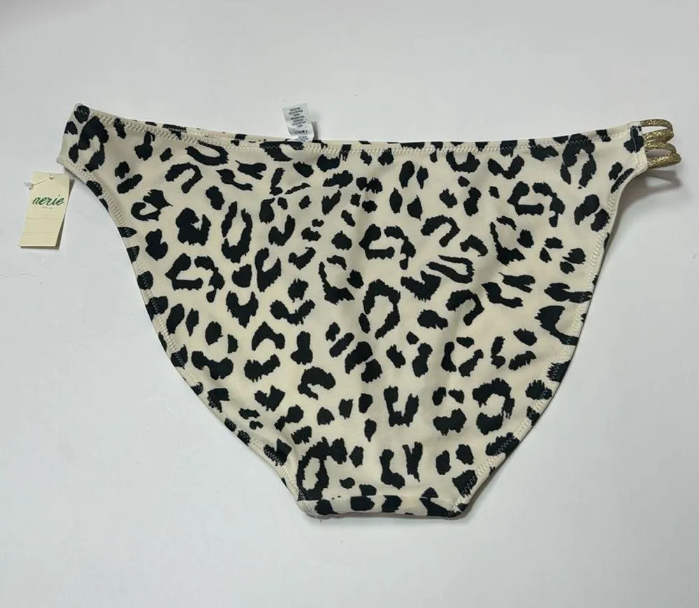 Aerie Animal Print Bikini Bottom with Black Accents Xl - Image 5