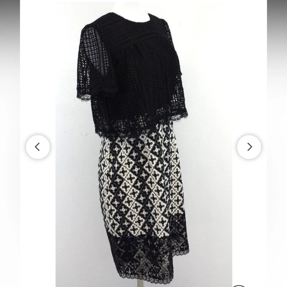 NWT 300$ size 6 ANNA SUI embroidered eyelet geo dress designer fall knit lace - Image 4