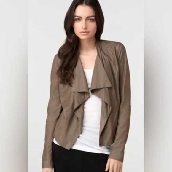 Vince leather open cardigan jacket - Image 9