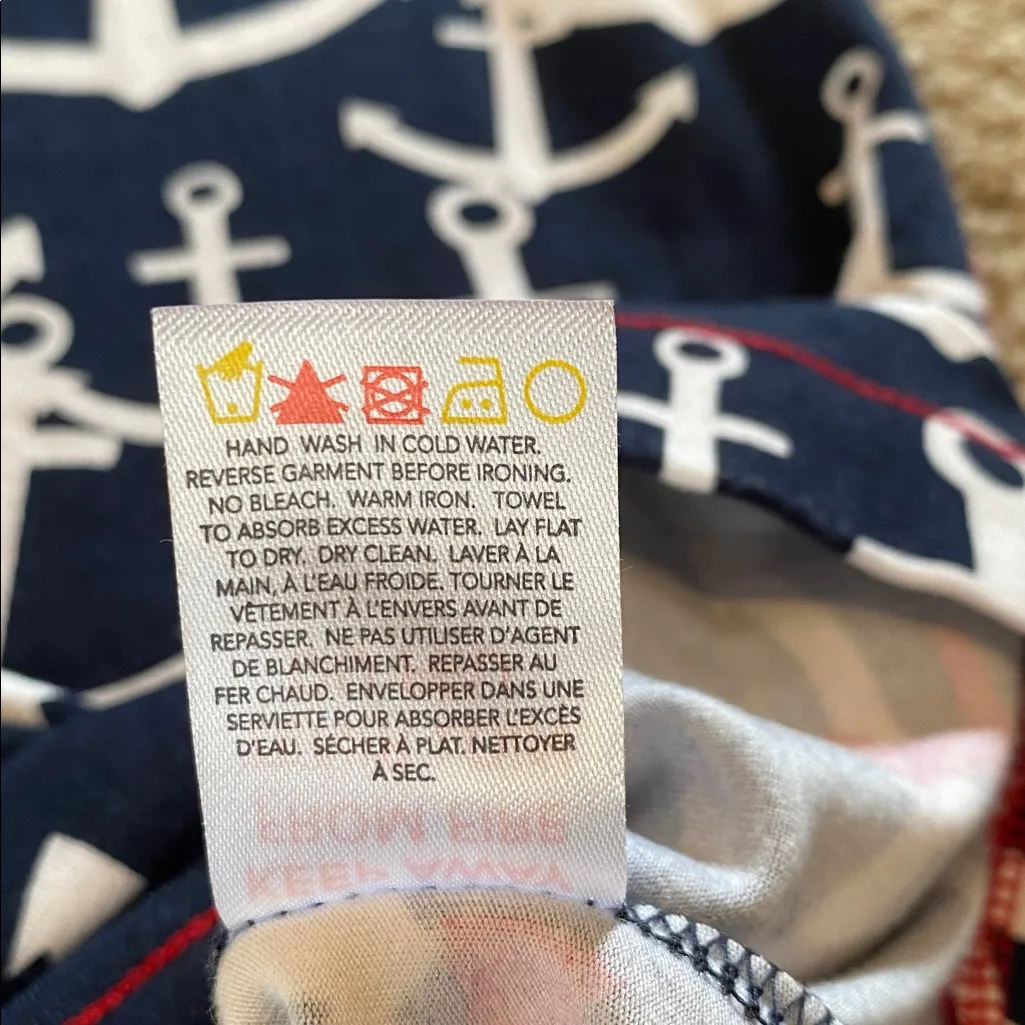 NWT Hatley Scattered Anchors Dress Blue Red White Size Medium - Image 8