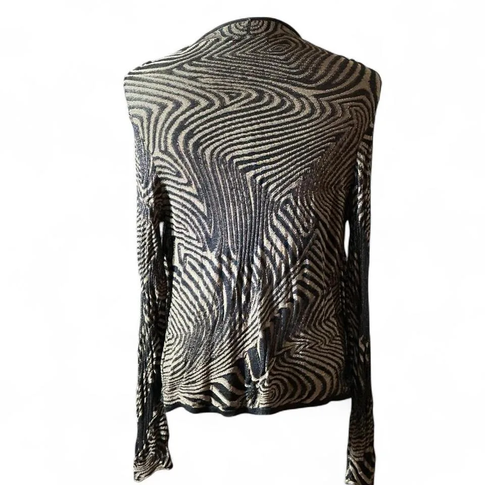 ZOZO Zebra Print Open Front Cardigan Sweater Lightweight Womens L Grunge Size L - Image 2