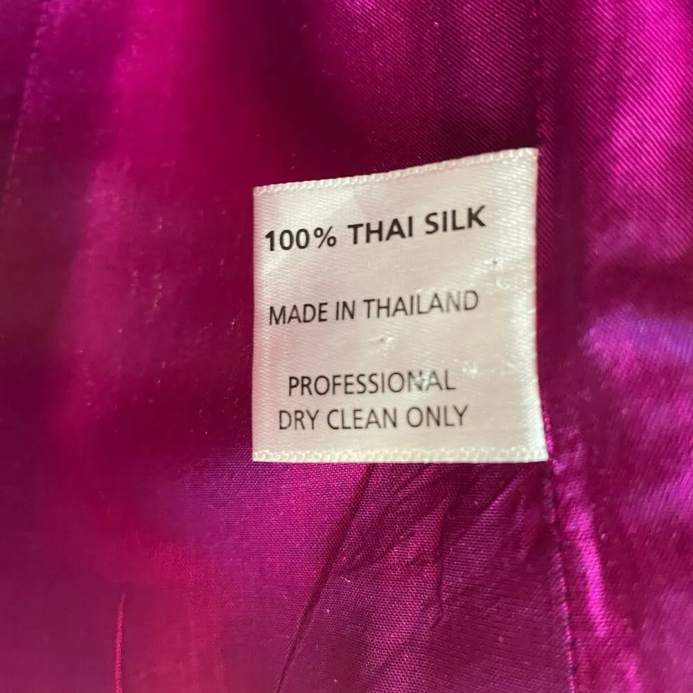 Marisa Baratelli Purple Sleeveless Top 8 Womens Thai Silk Zip Back U Neck U Back - Image 6