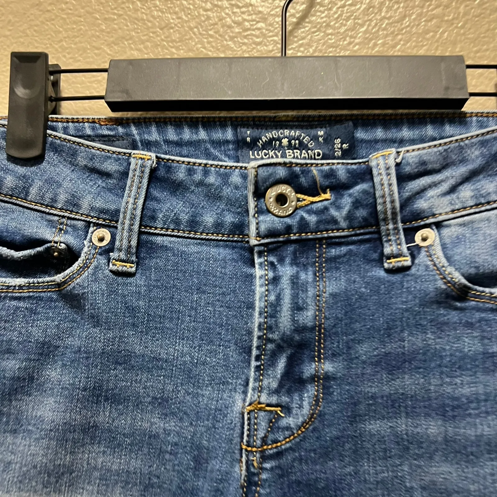 Lucky Brand Handcrafted Skinny Jeans Blue Cotton Denim Pants Dark Wash Sz 2 26R - Image 4