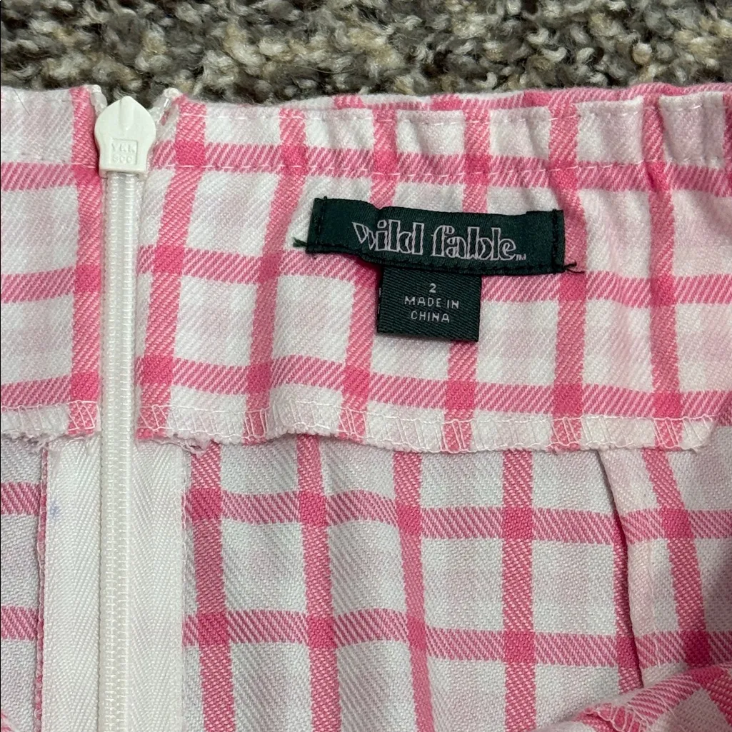 Wild Fable Pink Plaid Mini Skirt - Image 2