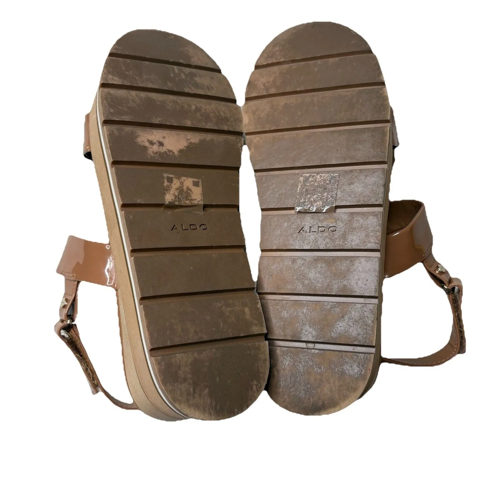 Aldo Onalisa Tan Cream Wedge Heel Sandals Womens Size 10 - Image 5