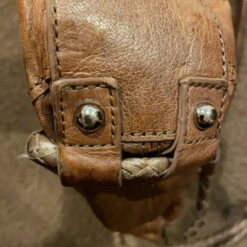 BOTKIER Distressed Brown Leather Shoulder Bag - Image 10