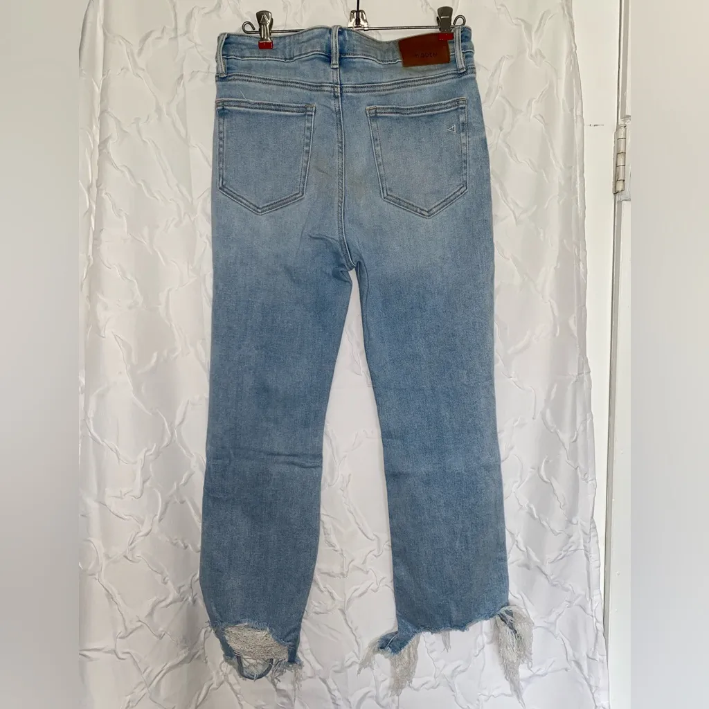 Hidden BKE Buckle Distressed Light Wash Denim Wide Leg High Waist Women’s 29 Blue - Image 6