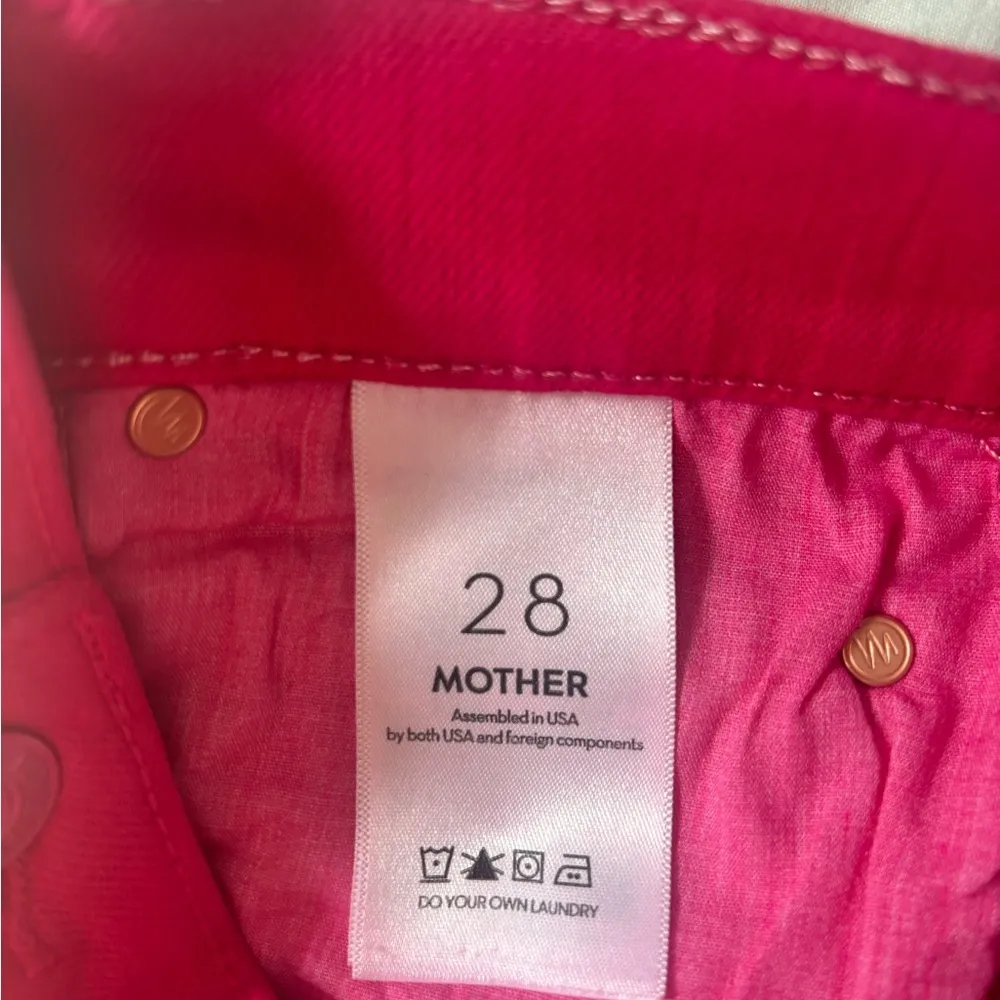 MOTHER High Waisted Smokin' Double Micro Skirt in Raspberry Sorbet NWOT sz 28 Pink - Image 6