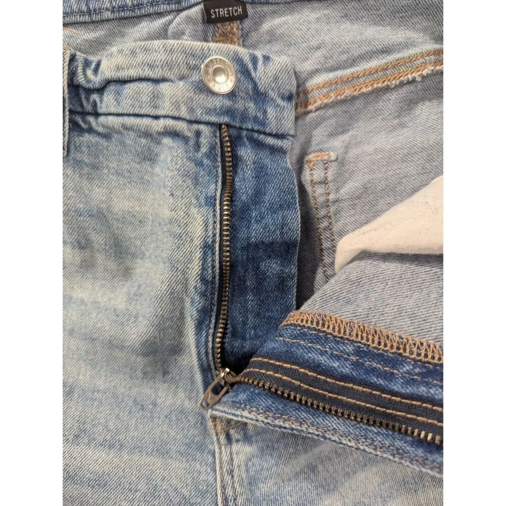 American Eagle Jeans Womens Size 12 Blue Destressed Curvy 90s Straight Whiskers - Image 14