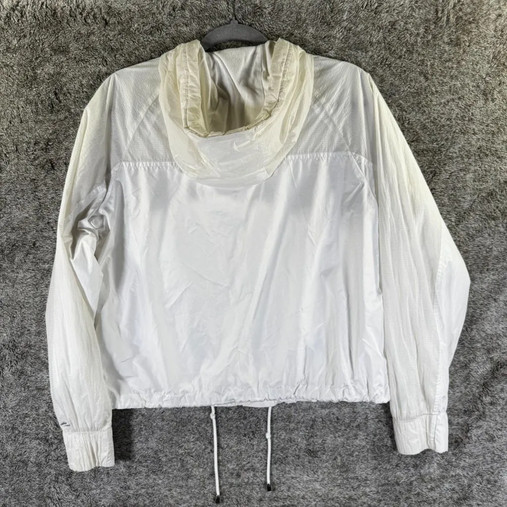 Hollister White Windbreaker Jacker Sz M - Image 6