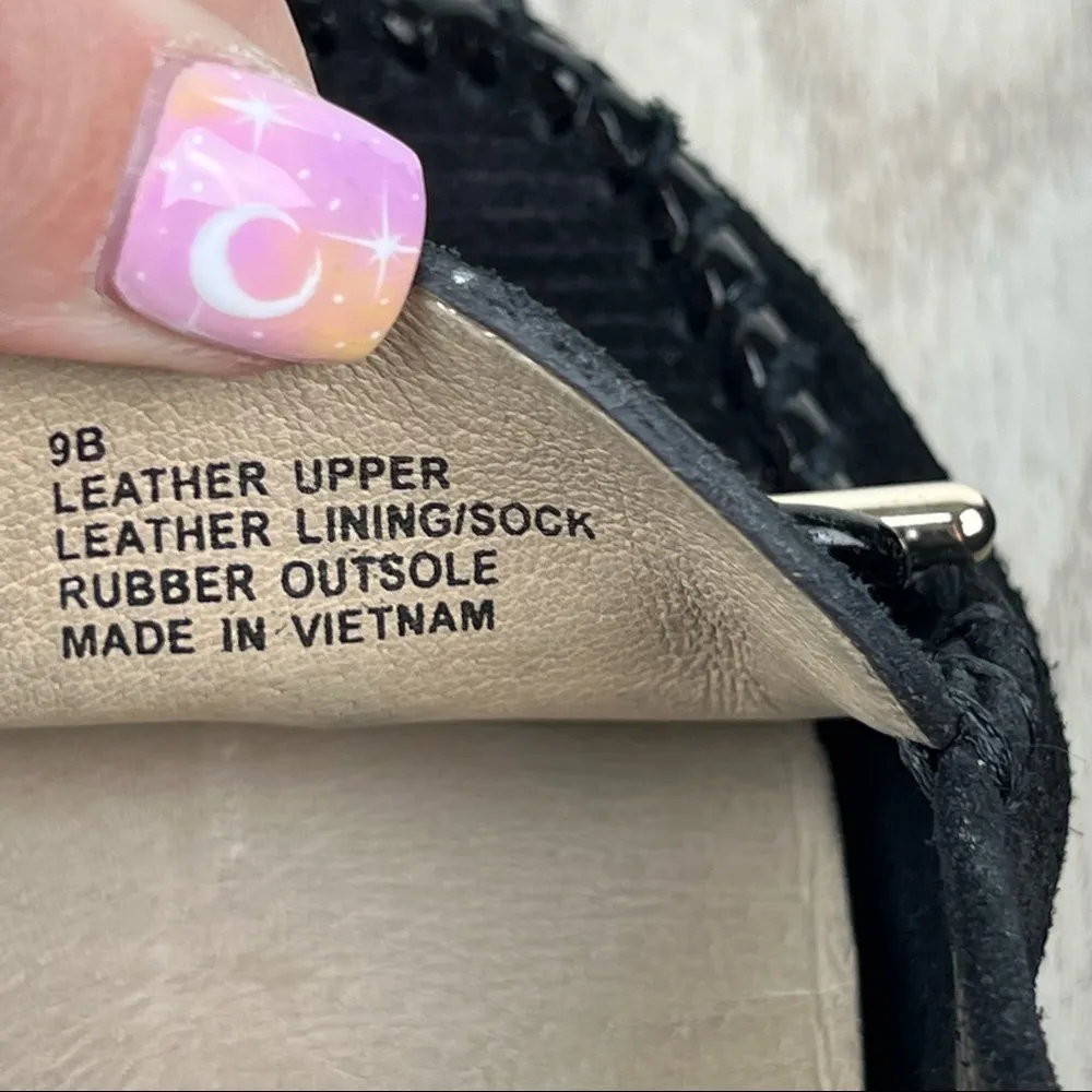 Jack Rogers Millie Bow Moccasin Flats 9B Black Corduroy Suede $128 in box - Image 7