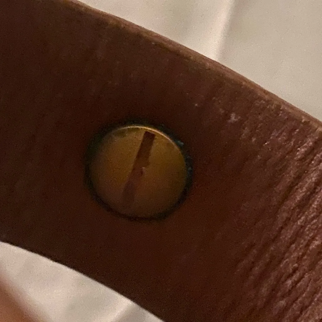 8” Brown Leather Bracelet Silver Round Pendant Western Cowgirl - Image 6