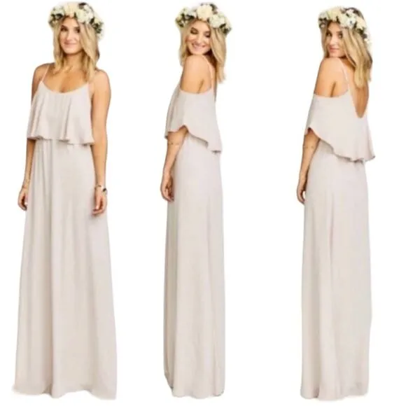 Show Me Your Mumu Caitlin Ruffle Maxi Bridesmaid Prom Cream Dress Size XXS NWT - Image 2