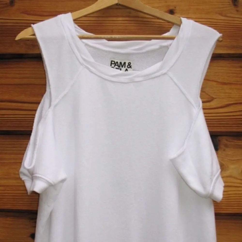 NWT Pam & Gela White Top Sweat Shirt - Image 4