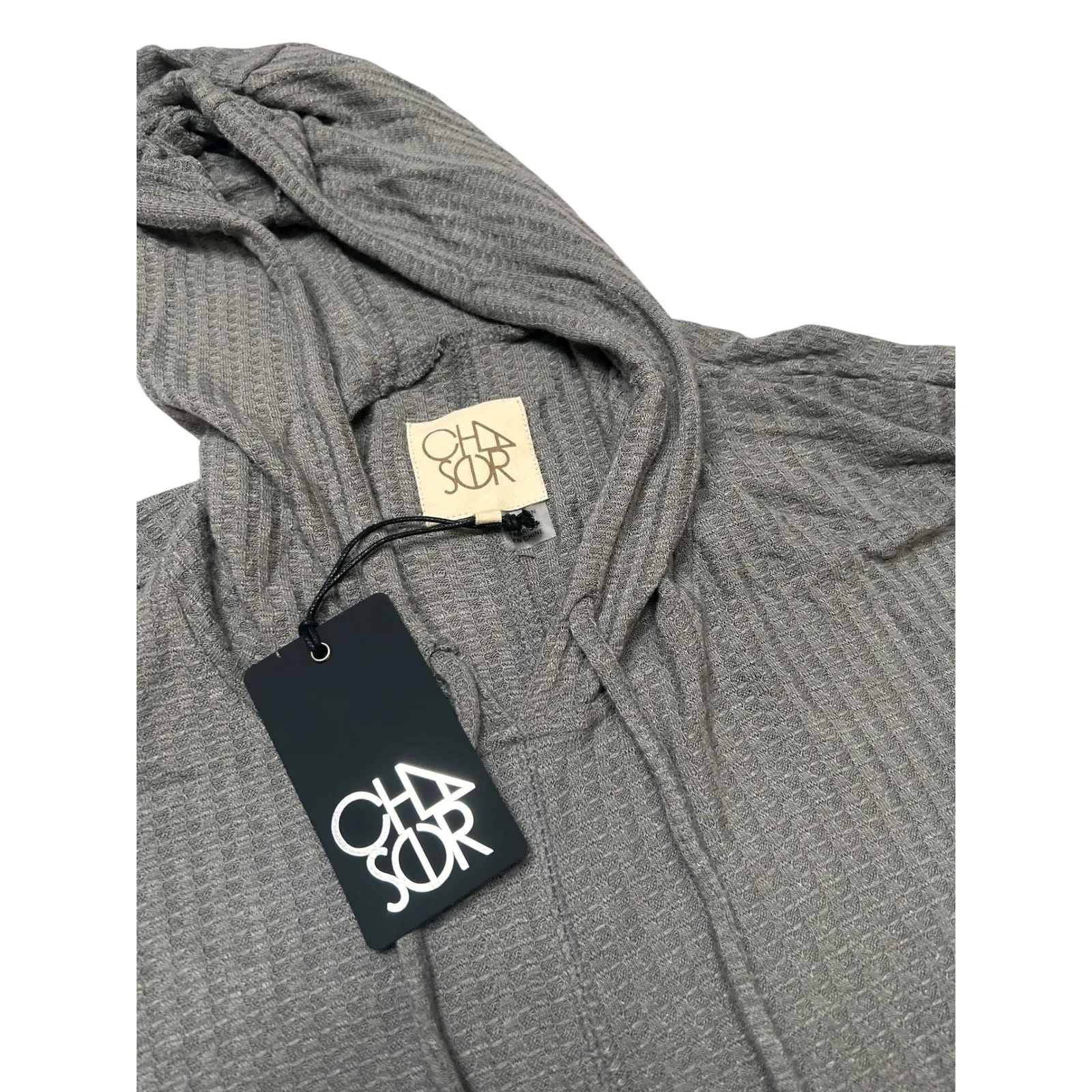 CHASER Womens Thermal L/S Drop Shoulder Pullover Hoodie M flax‎ - Image 2