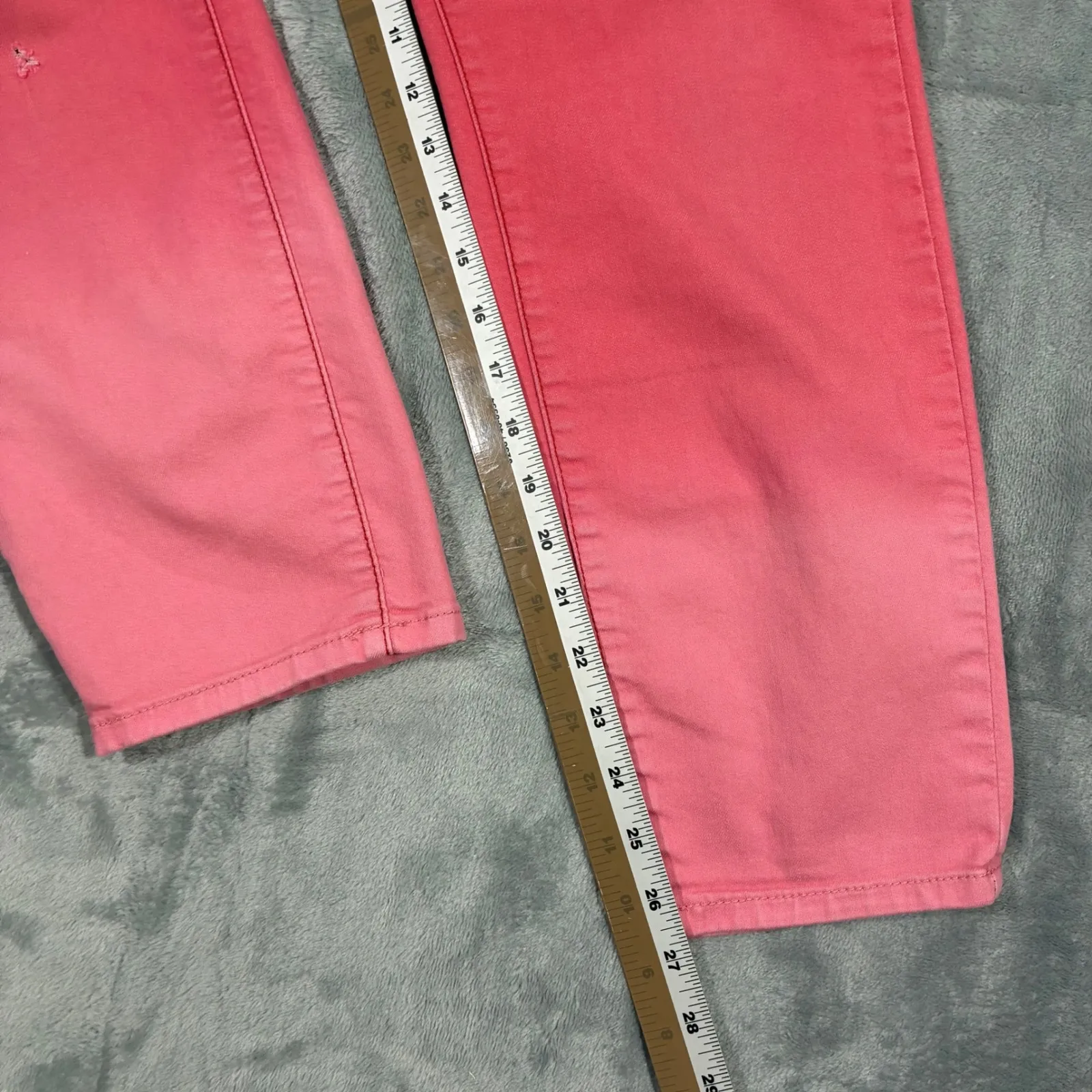 Free People Ombre ankle Jeans Coral Pink Women's 31 Dip Dye - Image 8