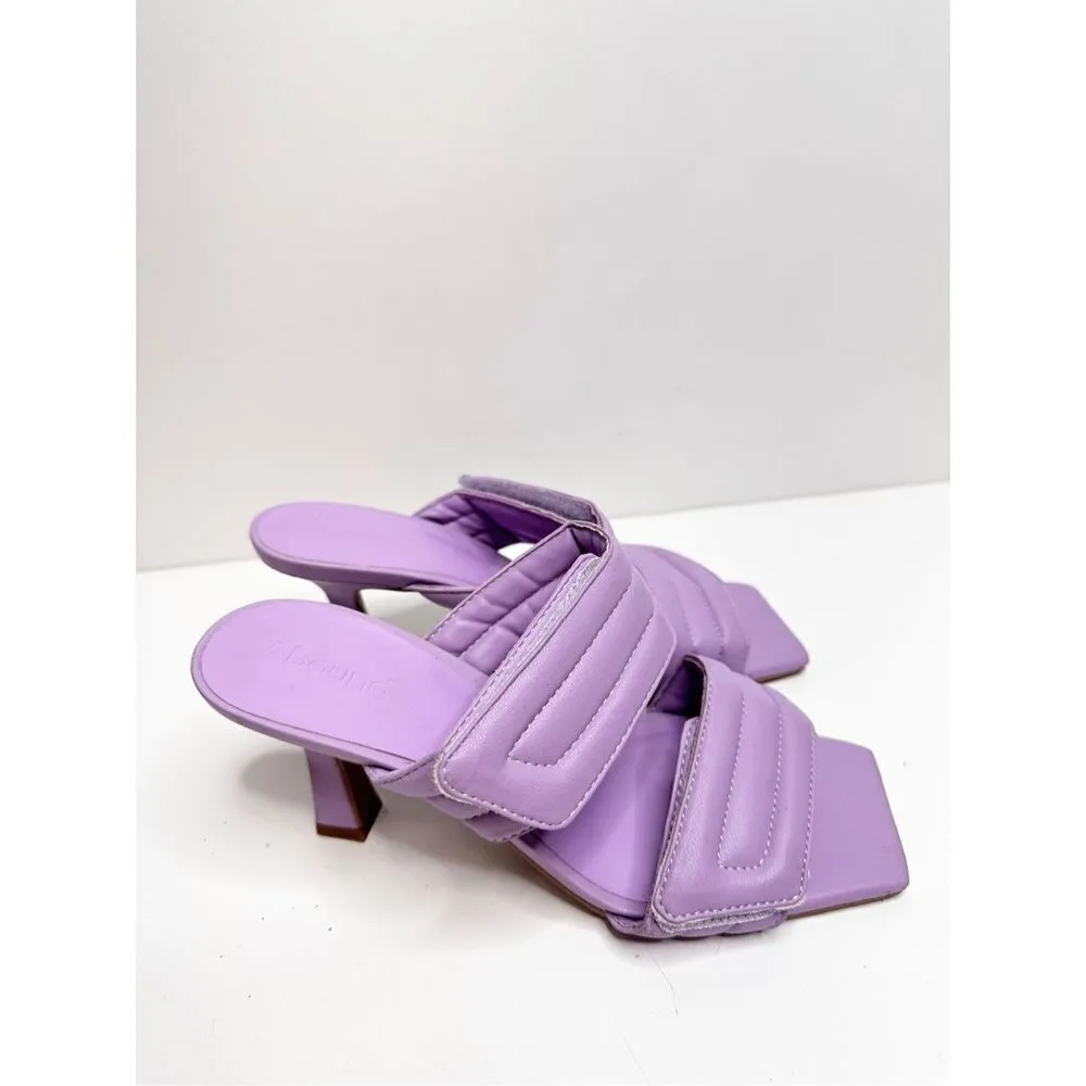 Abound Shoes Womens Size 6 Qarly Heeled Purple Square Toe Slip On Sandals - Image 4