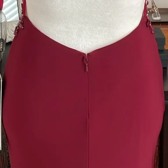 Stella Couture Bordeau Beaded Formal Gown size 2 Red - Image 13