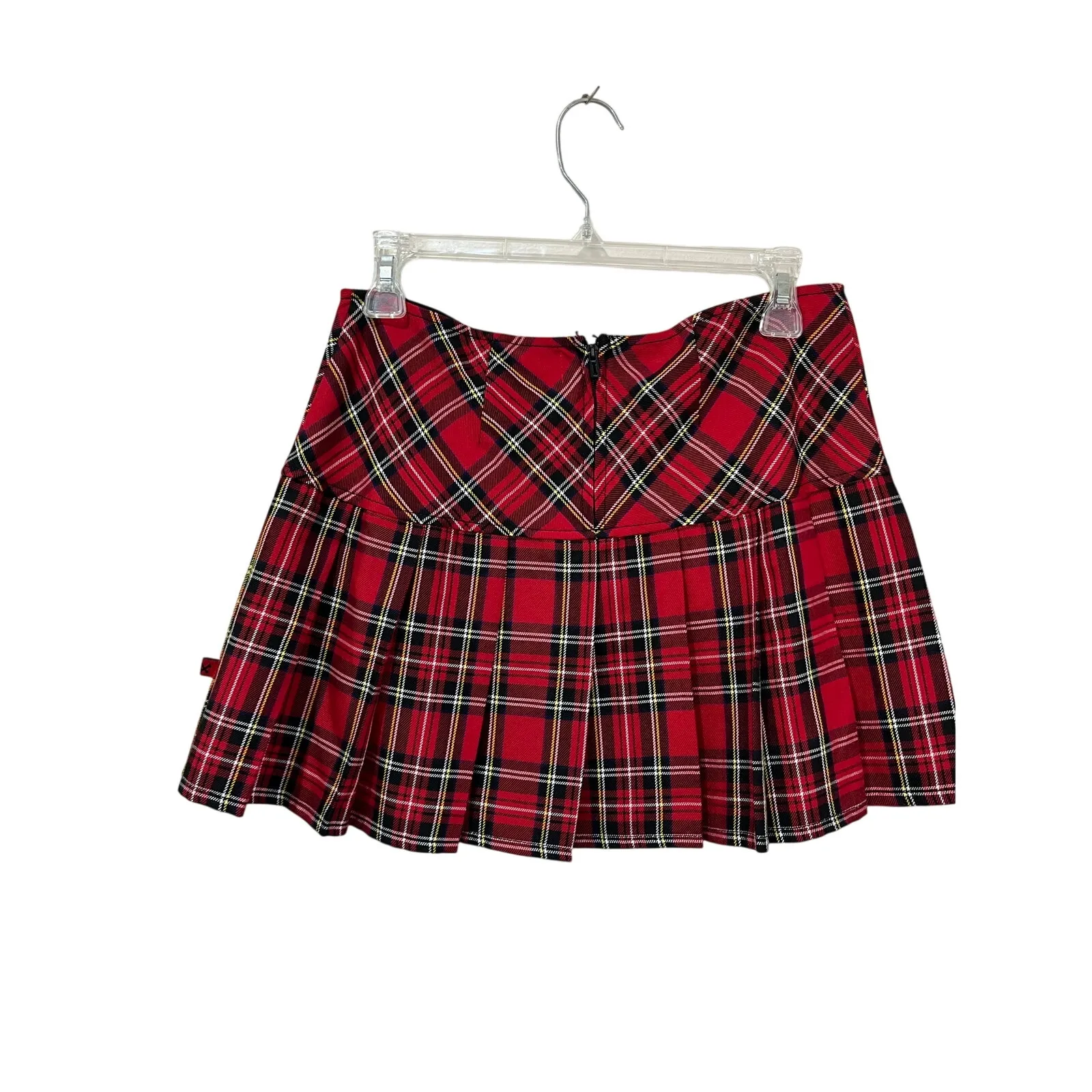 Royal Bones By Daang Red Plaid Dark Academia Grunge Mini Skirt Y2K Alt Size M - Image 3