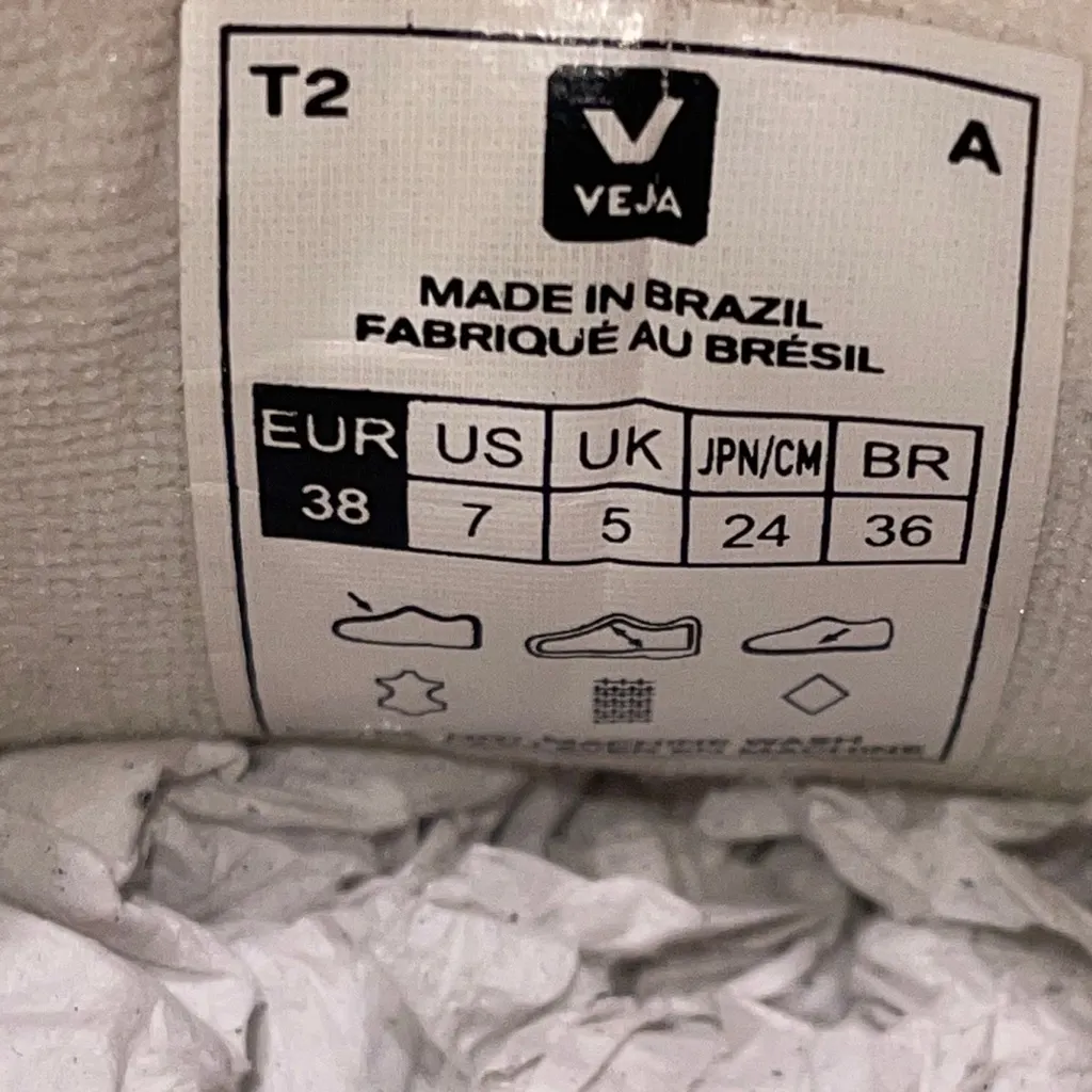 Pre-Owned VEJA Campo Leather Black White Sneakers Size 7 Women Shoes Streetwear - Image 8