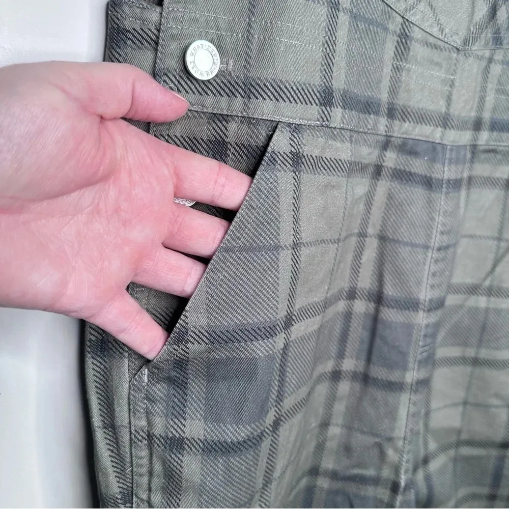 WeWoreWhat x Danielle Bernstein NWT REVOLVE Green Plaid Basic Overalls Small - Image 6