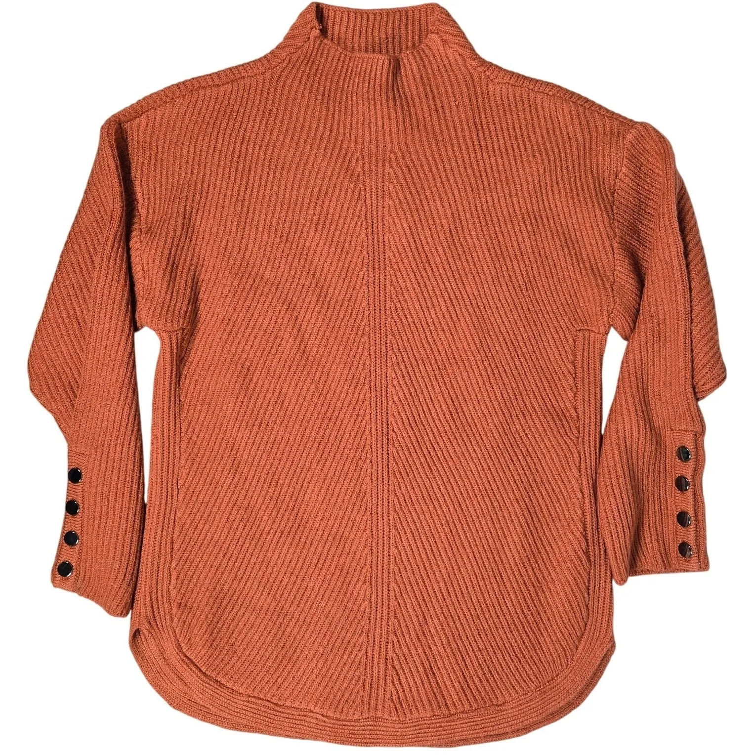 Violets & Roses Saoirse Mock Neck Sweater in Fire Heather S NWT Orange - Image 3
