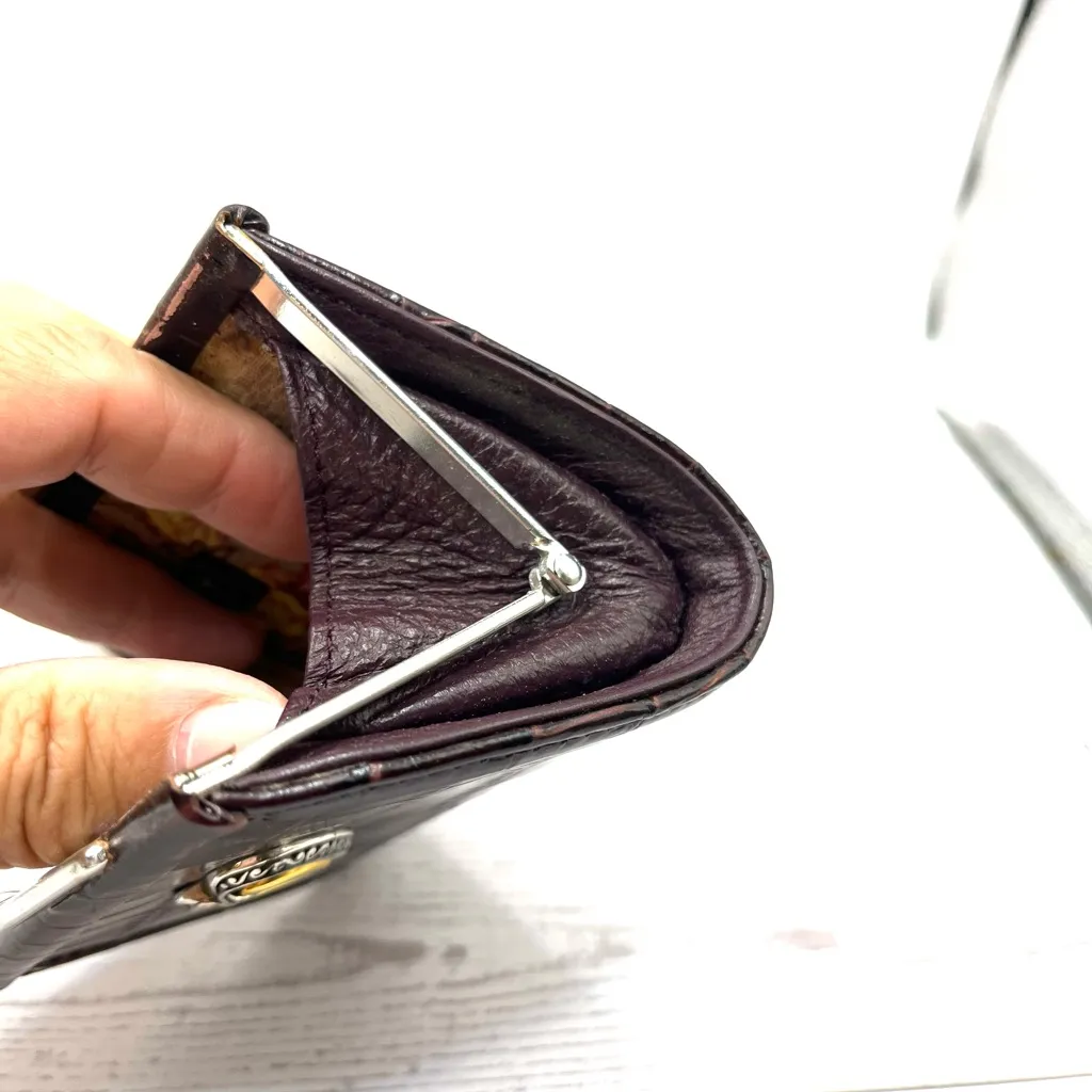 Brighton Dark Brown Crocodile-Embossed Wallet Coin Purse with Heart Vintage - Image 12