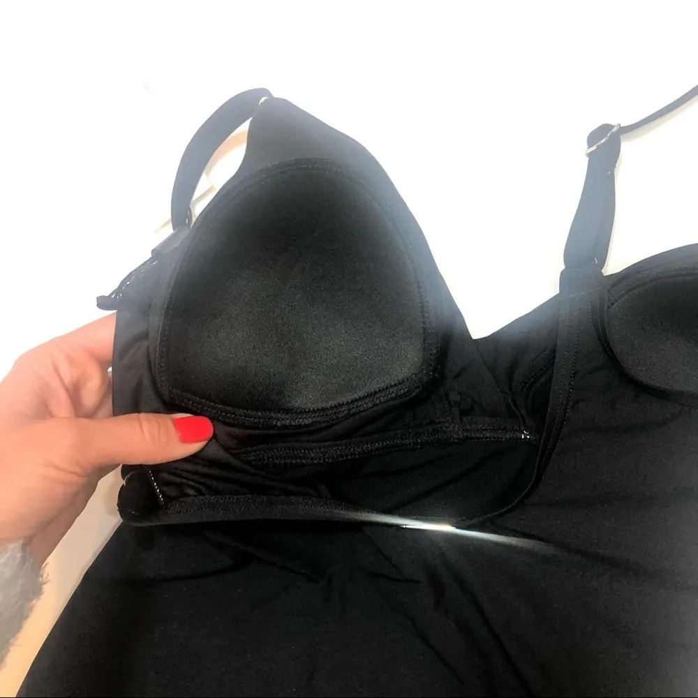 Calvin Klein BLACK Ruched Twist Tankini Swim Top - Image 8