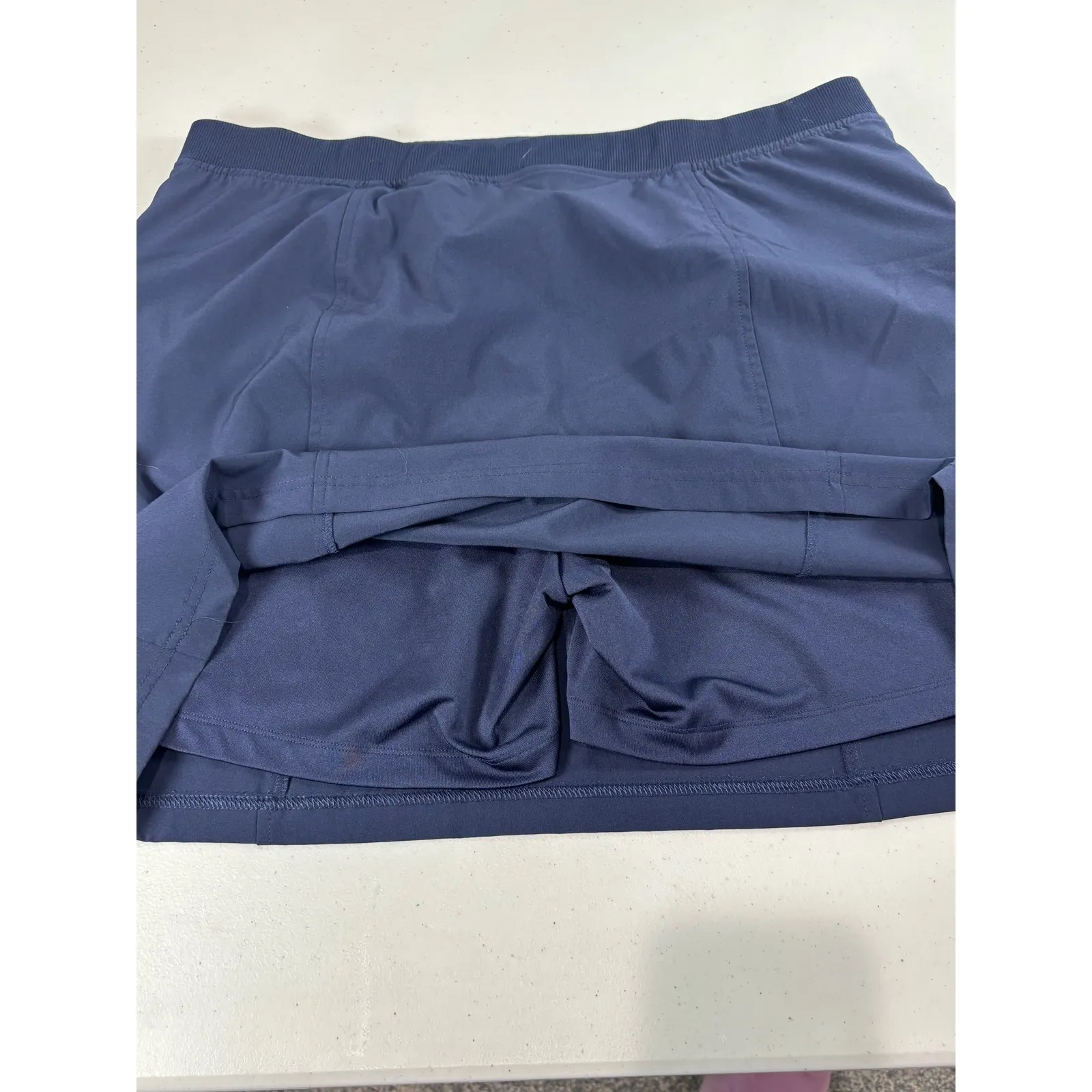 Chico's Zenergy UPF Neema Rib-Mix Navy Blue Skort 2.5 Large 14 Zipper Golf - Image 7