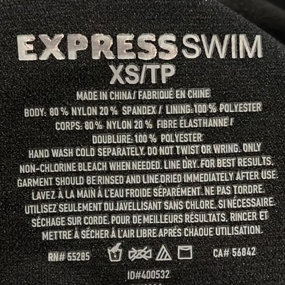 Express Bikini Top Swim Black Abstract Geometric Swimsuit XS New - Image 5