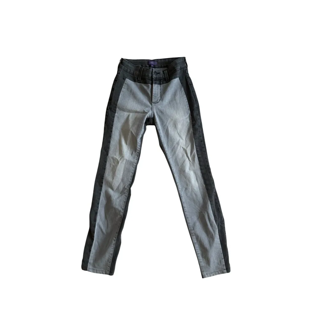 NYDJ Gray Black Two Tone Denim Jeggings Jeans Size 0 - Image 3