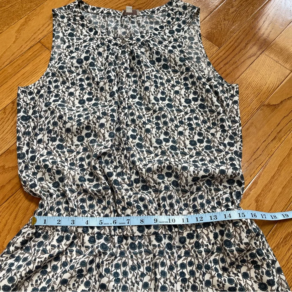 Ann Taylor Loft Romper Floral Button Front Side Pockets Slits Size 14 Boho Chic - Image 5