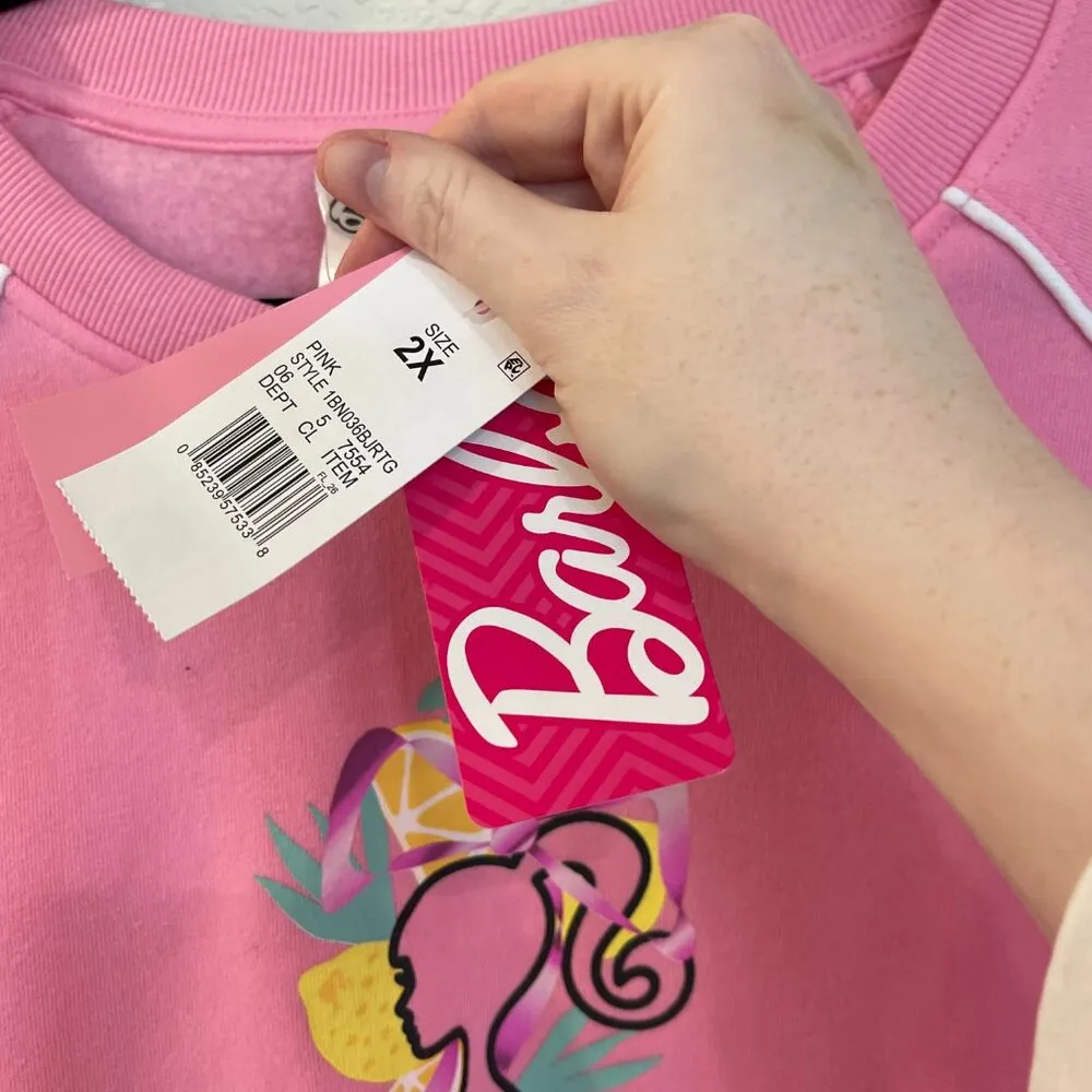NWT Barbie Pink Malibu Sweatshirt Size 2X - Image 7