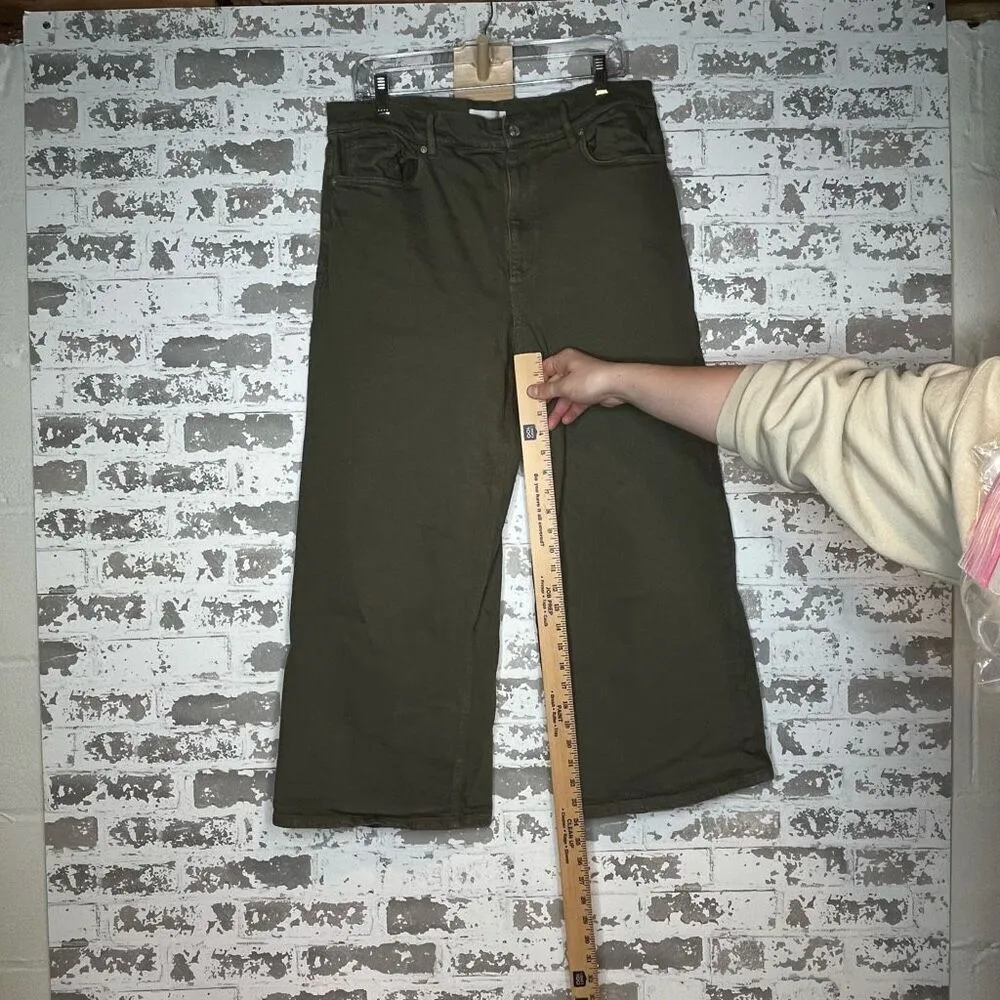 Loft | women wide leg green denim jeans - Image 5