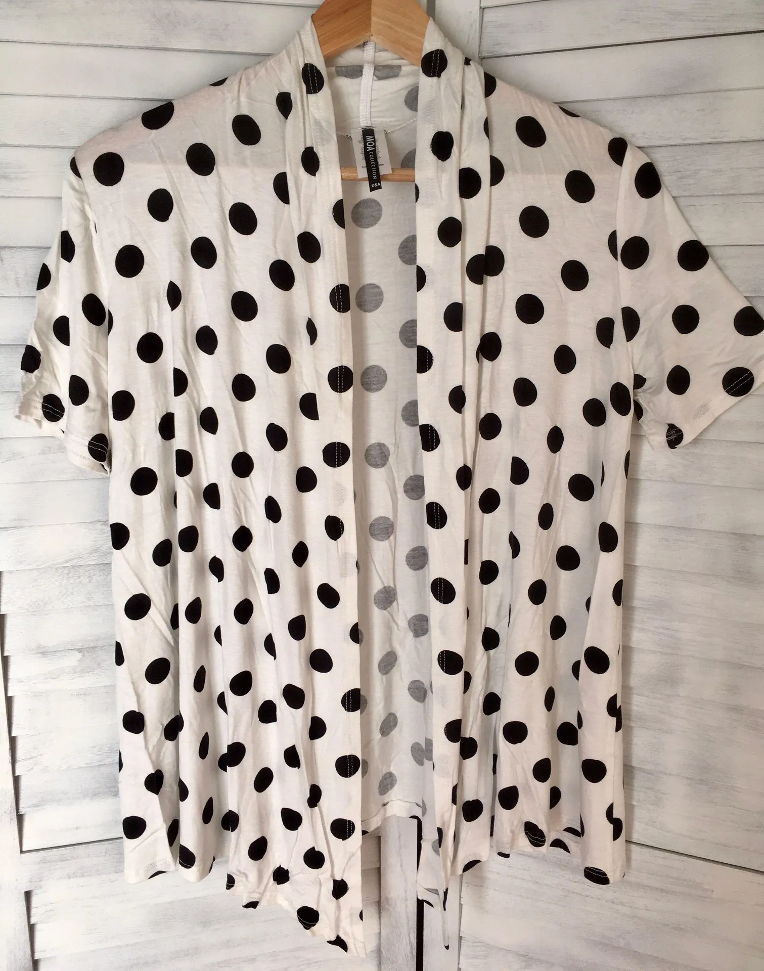 Polka Dot Cardigan, Small White - Image 2