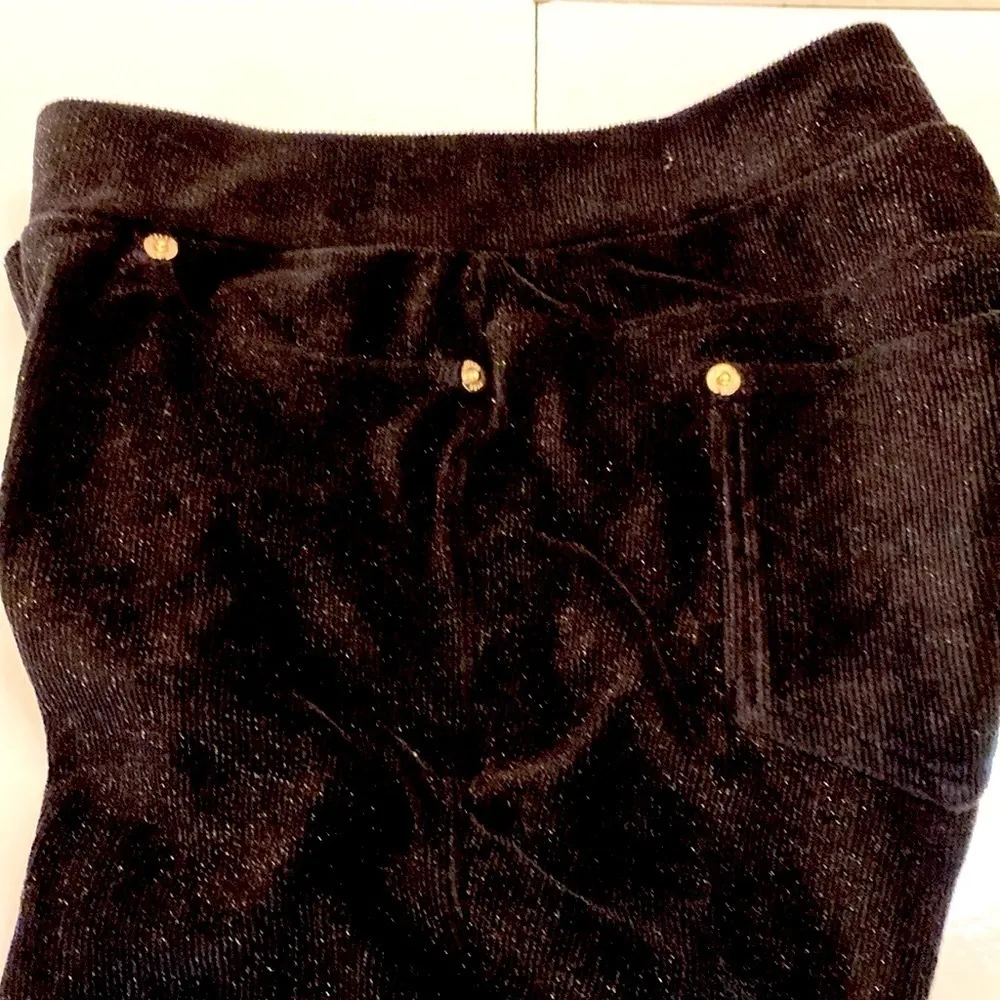 Michael Kors stretch cotton velvet corduroy jeans.Black with gold threads.Size S Black - Image 4
