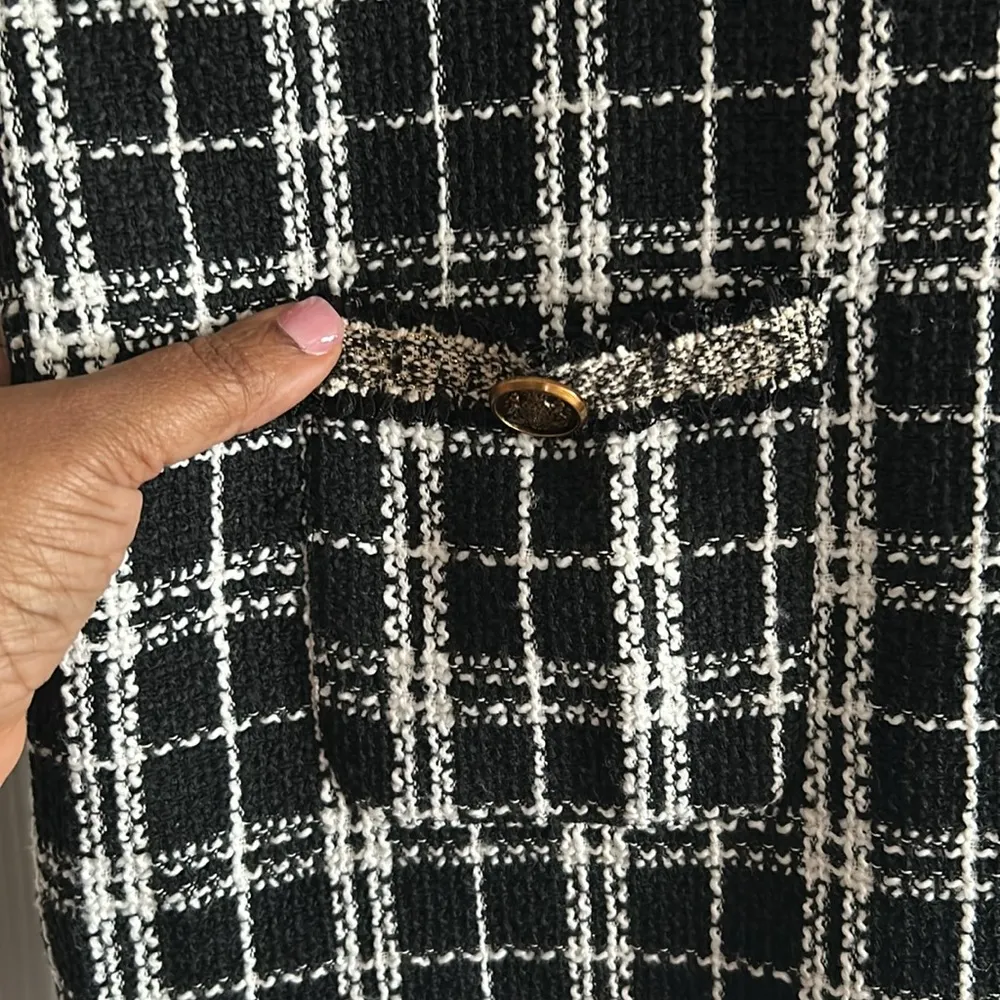 Vici Black Tweed Plaid Shift Dress - Image 3