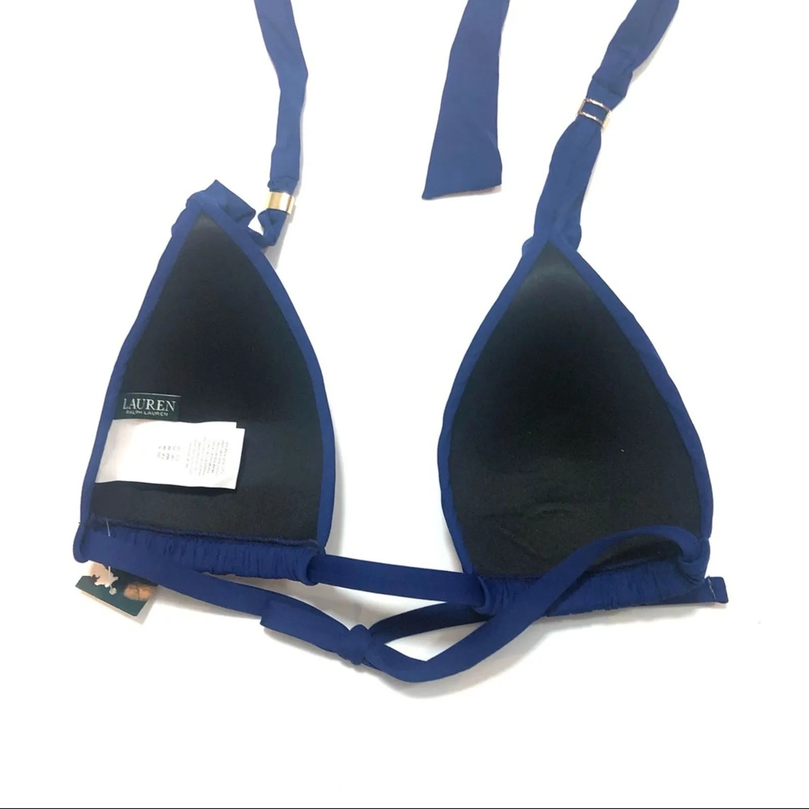 Ralph Lauren Navy Triangle Halter Bikini Swim Top - Image 5