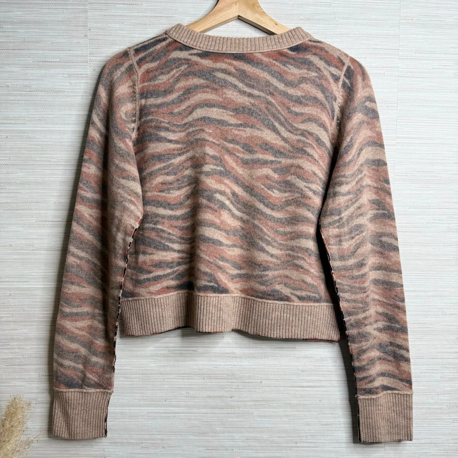 Free People cardigan sweater wool cashmere cozy warm boho print Small - Image 4