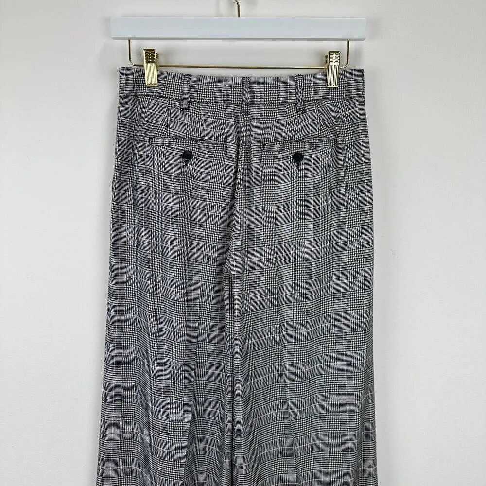 ATM Wide Leg Pants High Waist Pleated Gray Preppy Academia Office Womens US 2 - Image 8