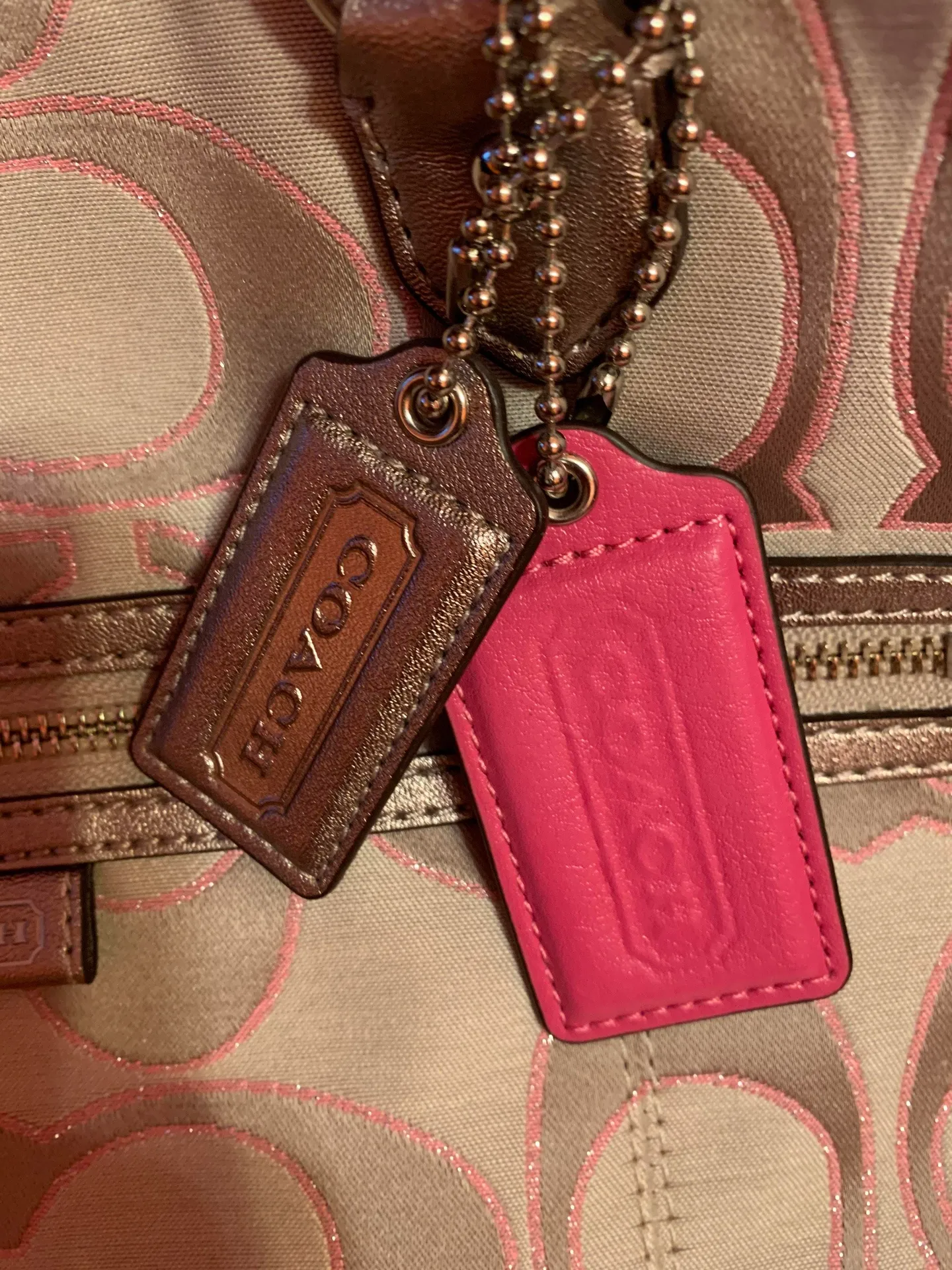 Beige & Pink Cloth Purse - Image 6