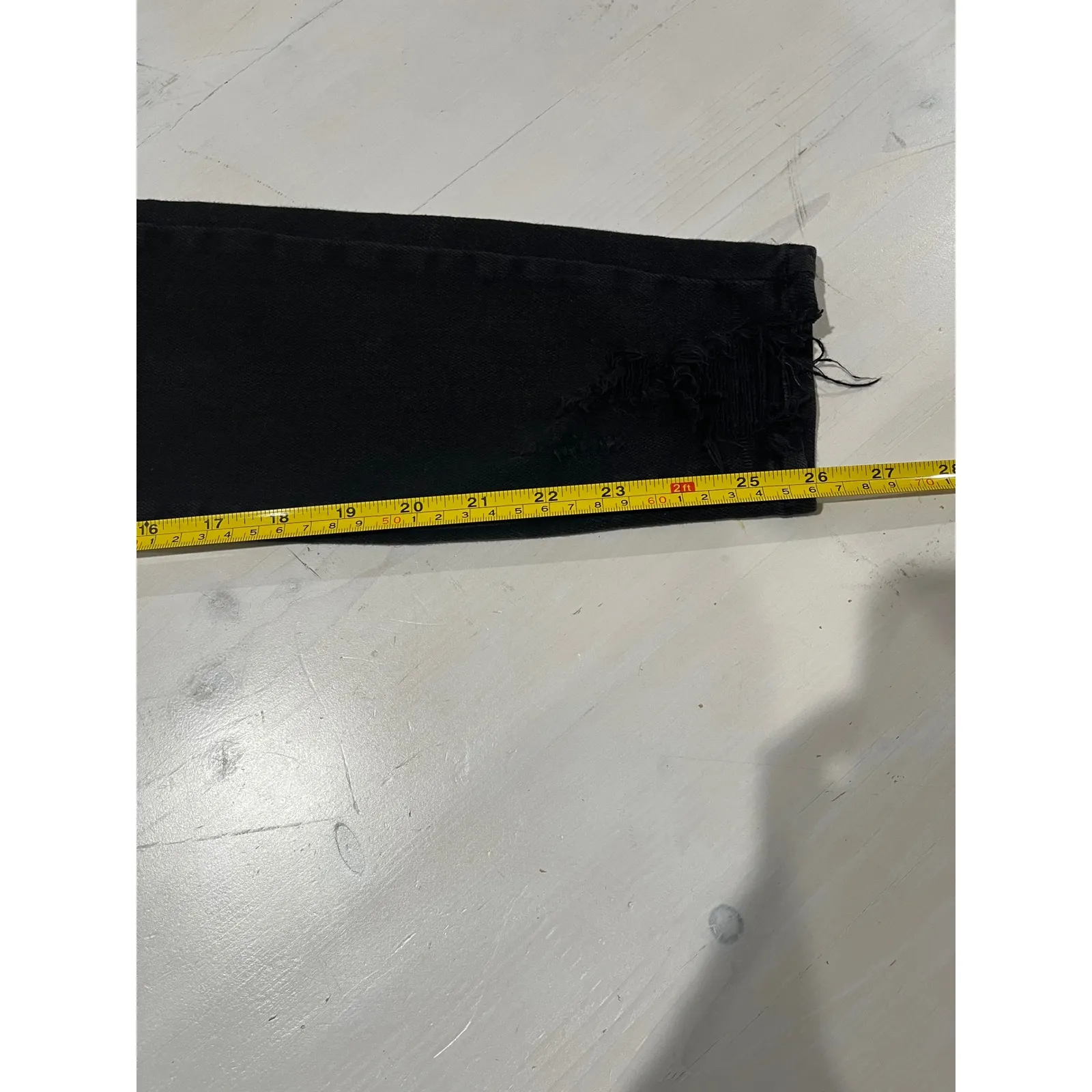 Just Black Denim Jeans‎ Women's Size 27 Black Distressed Hem High Rise Skinny - Image 4