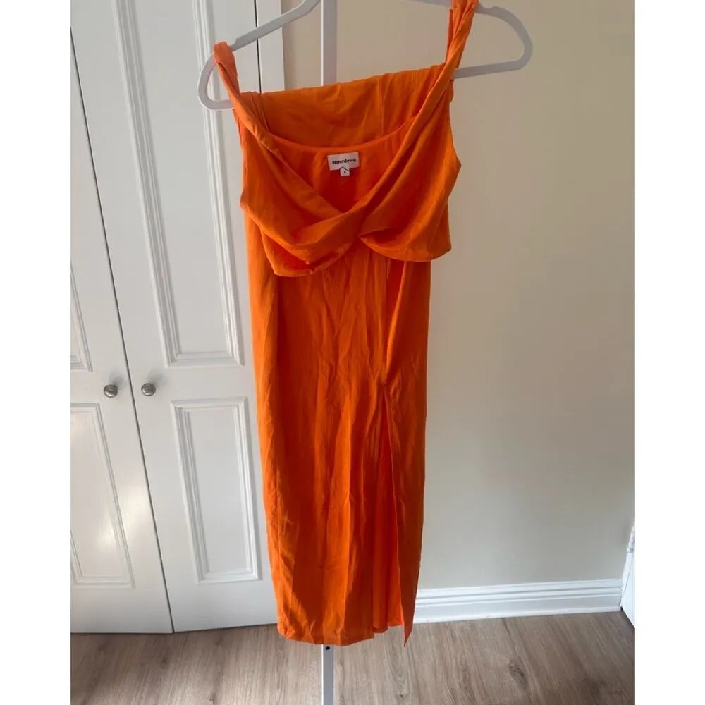 Superdown Joana Maxi Skirt Set in Tangerine Orange size Small - Image 7
