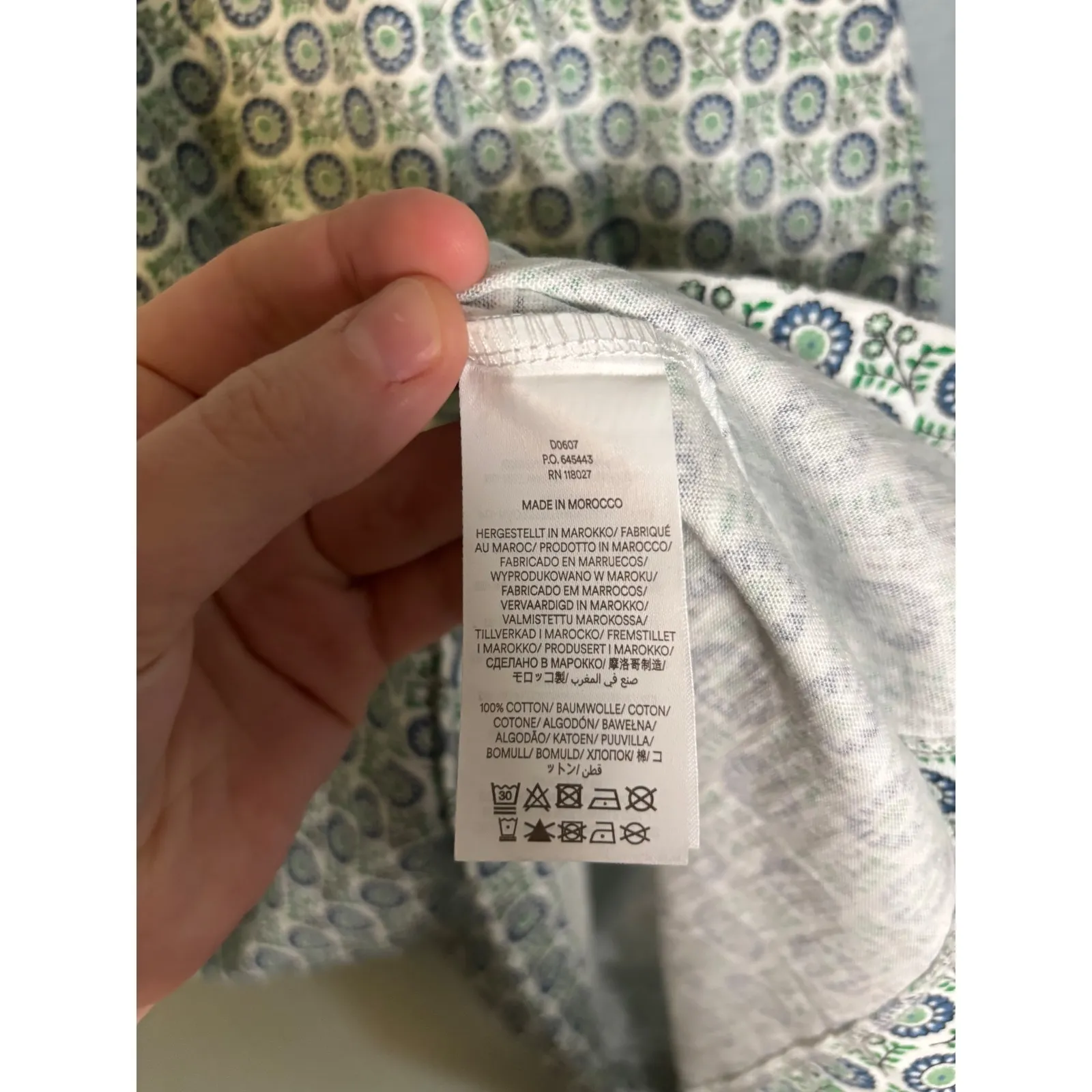 Boden Zoe Geometric Print Jersey Shift Dress Size 12 Long Blue Green - Image 9